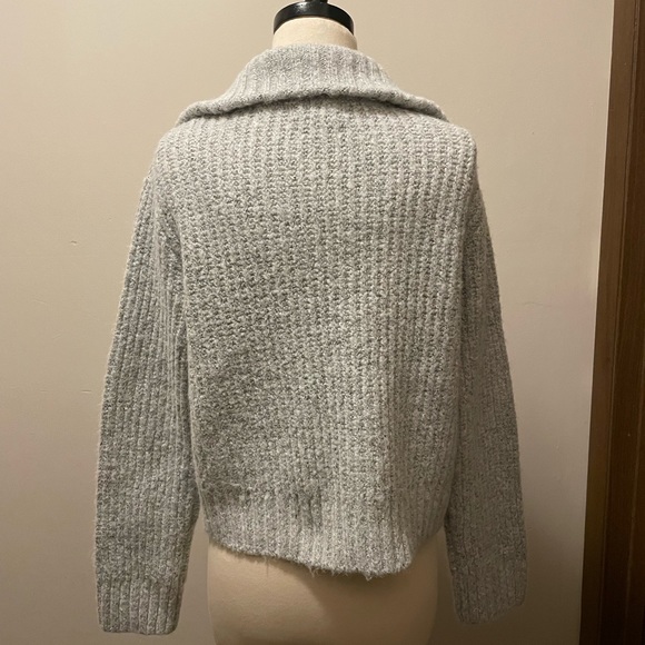 Sincerely Jules Zip Front Sweater Gray - Picture 4 of 6